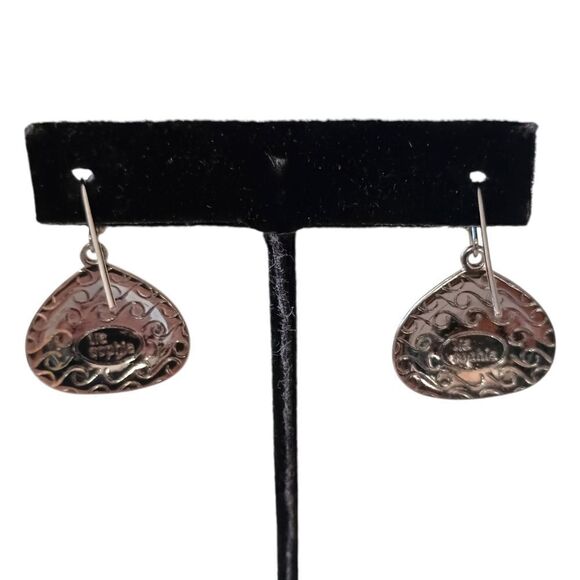 Lia Sophia Earrings Seaside Genuine Mother of Pearl Hematite Shell Retired Vtg. - Picture 8 of 16